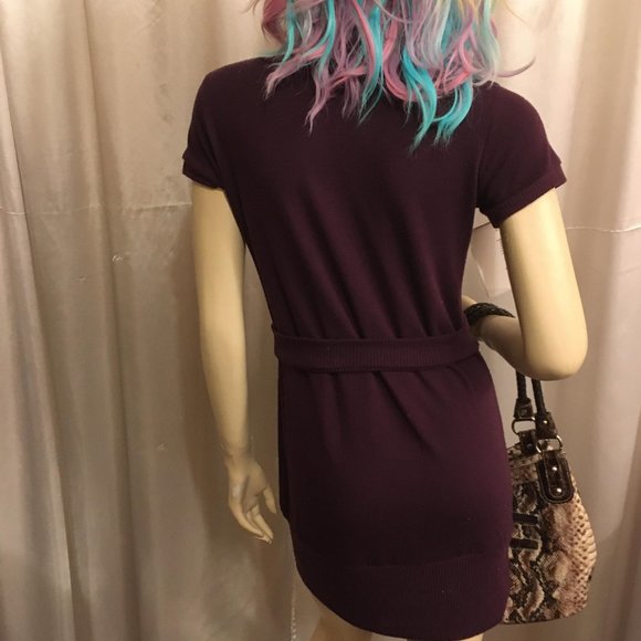 RARE FIND y2k deep purple dereon sweater dress with crystal details! - Picture 8 of 16